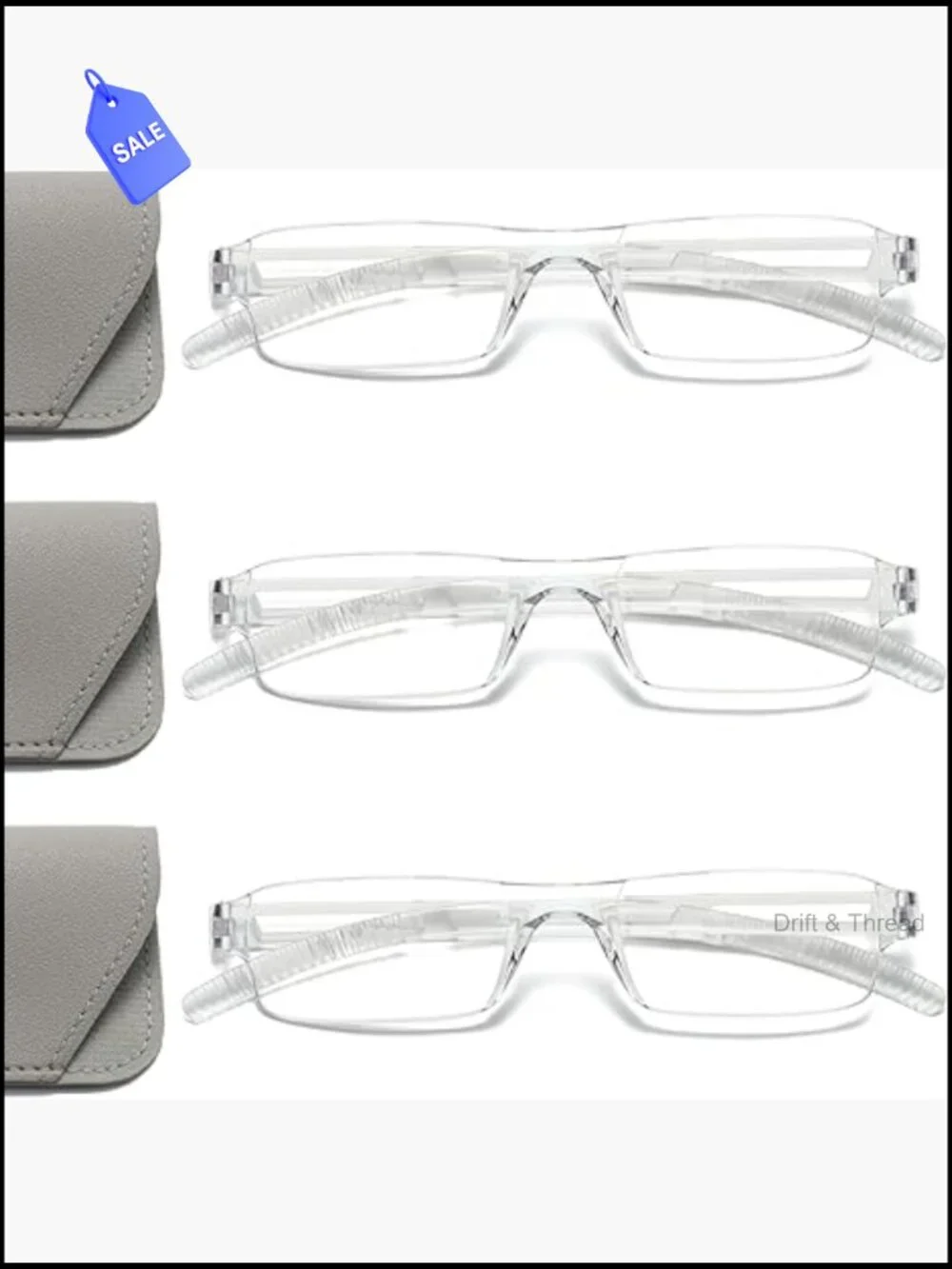 3 Pairs Blue Block Reading Glasses +2.5 Rectangular Frame Men Women Computer